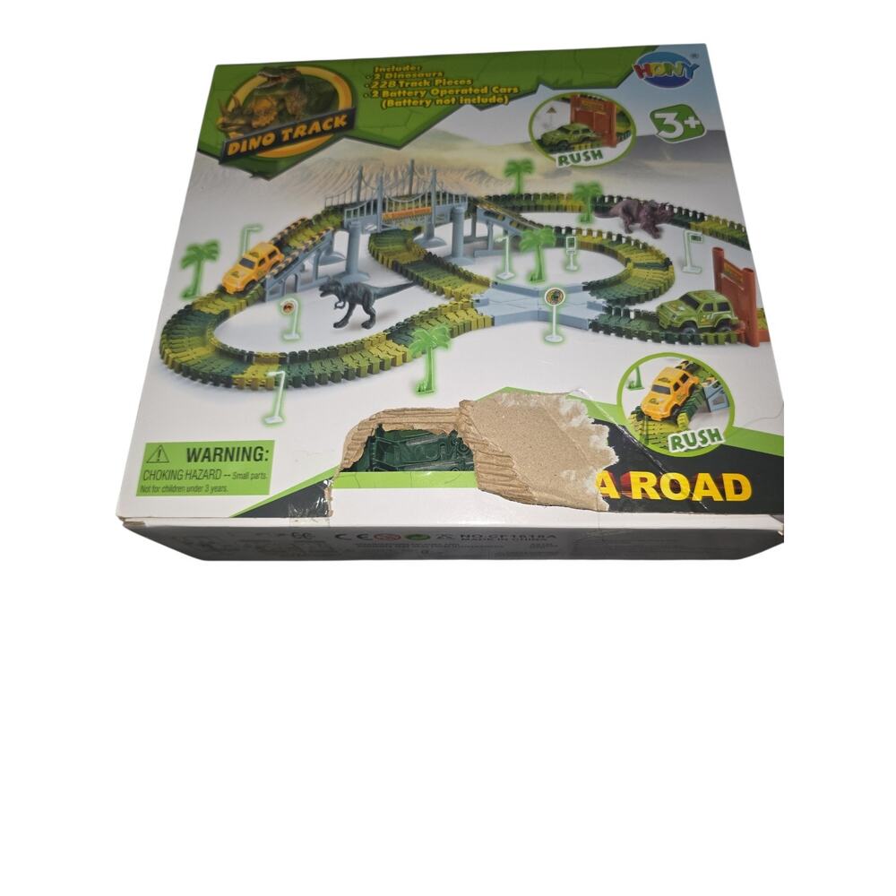 Dino Track Create A Road Dinosaur Park 228 pcs 2 Dino Cars New